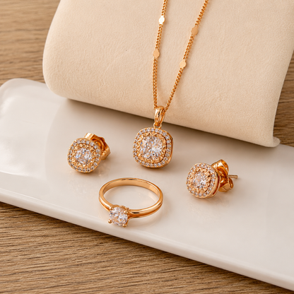 Set x3 Diamond  Rose Acero