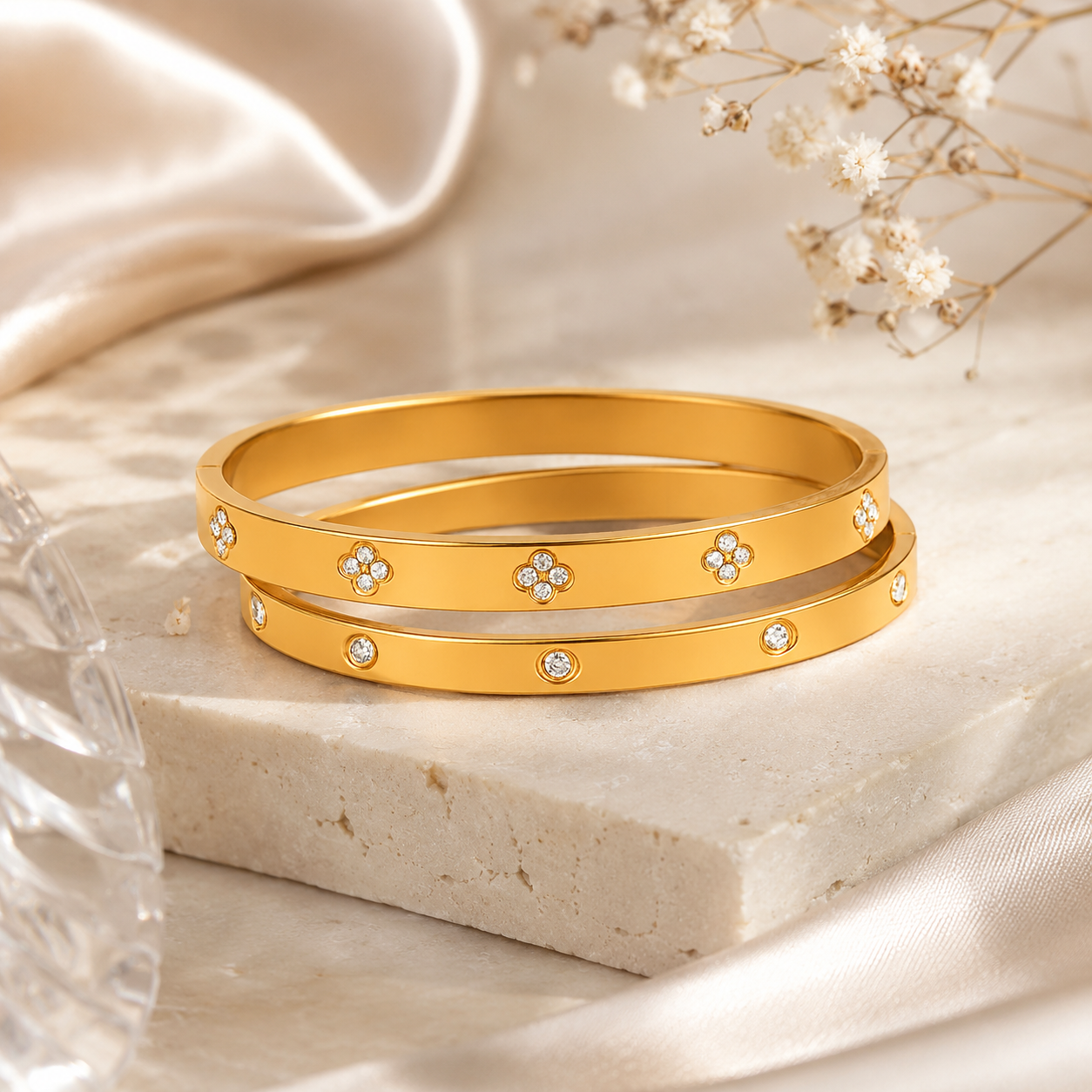 Set de Pulseras Royale Dorado Acero