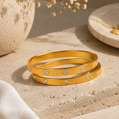 Set de Pulseras Royale Dorado Acero