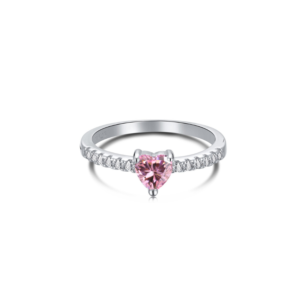 Anillo Lovely Pink Promesa Plata