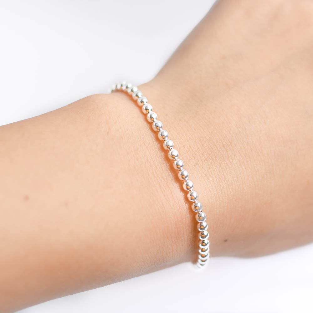 Pulsera Round Bolas Plata Mujer