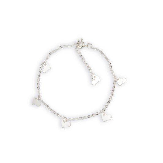 Pulsera Corazones Plata