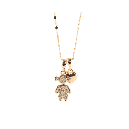 Collar Niña Corazón Rose Acero