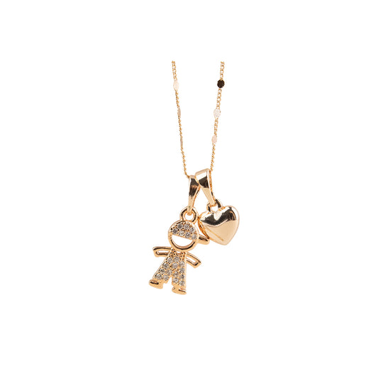 Collar Niño Corazón Rose Acero