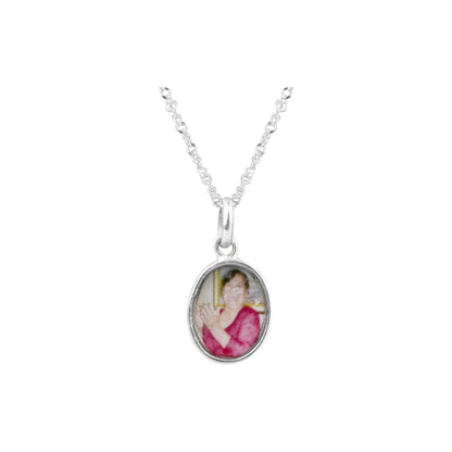 Collar Relicario Oval Abierto Plata