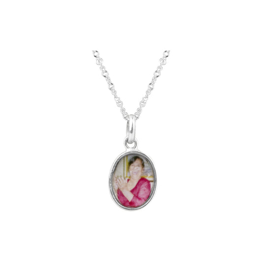 Collar Relicario Oval Abierto Plata
