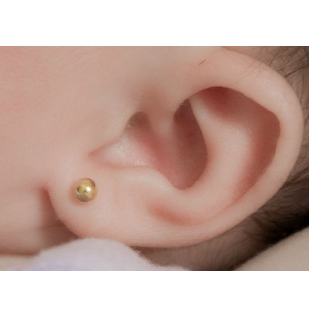 Arete Abridor Bola Bombita Oro 18k