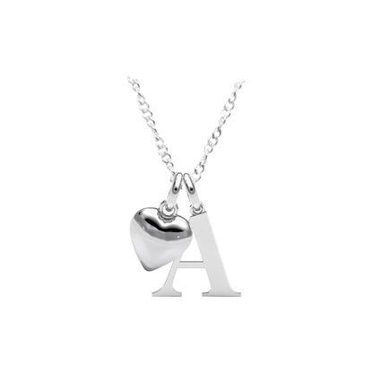 Collar Inicial Plata con Corazón