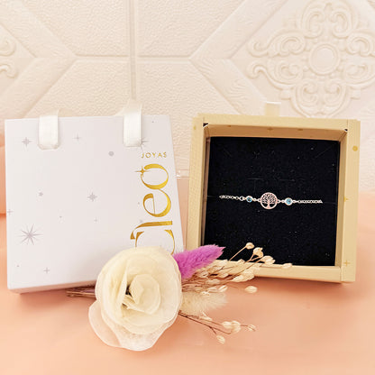Pulsera Abundancia con Piedra Plata