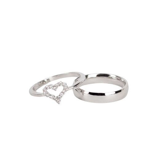 Set Anillos Soulmate Promesa Plata