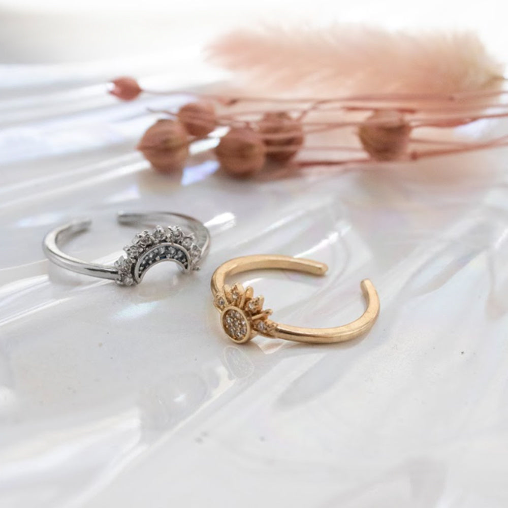 Set Anillos Sol y Luna