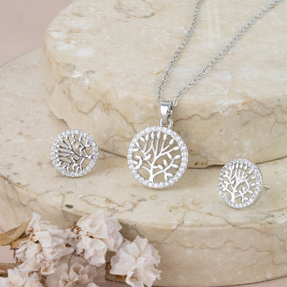 Set Arbol de Prosperidad Plateado Acero