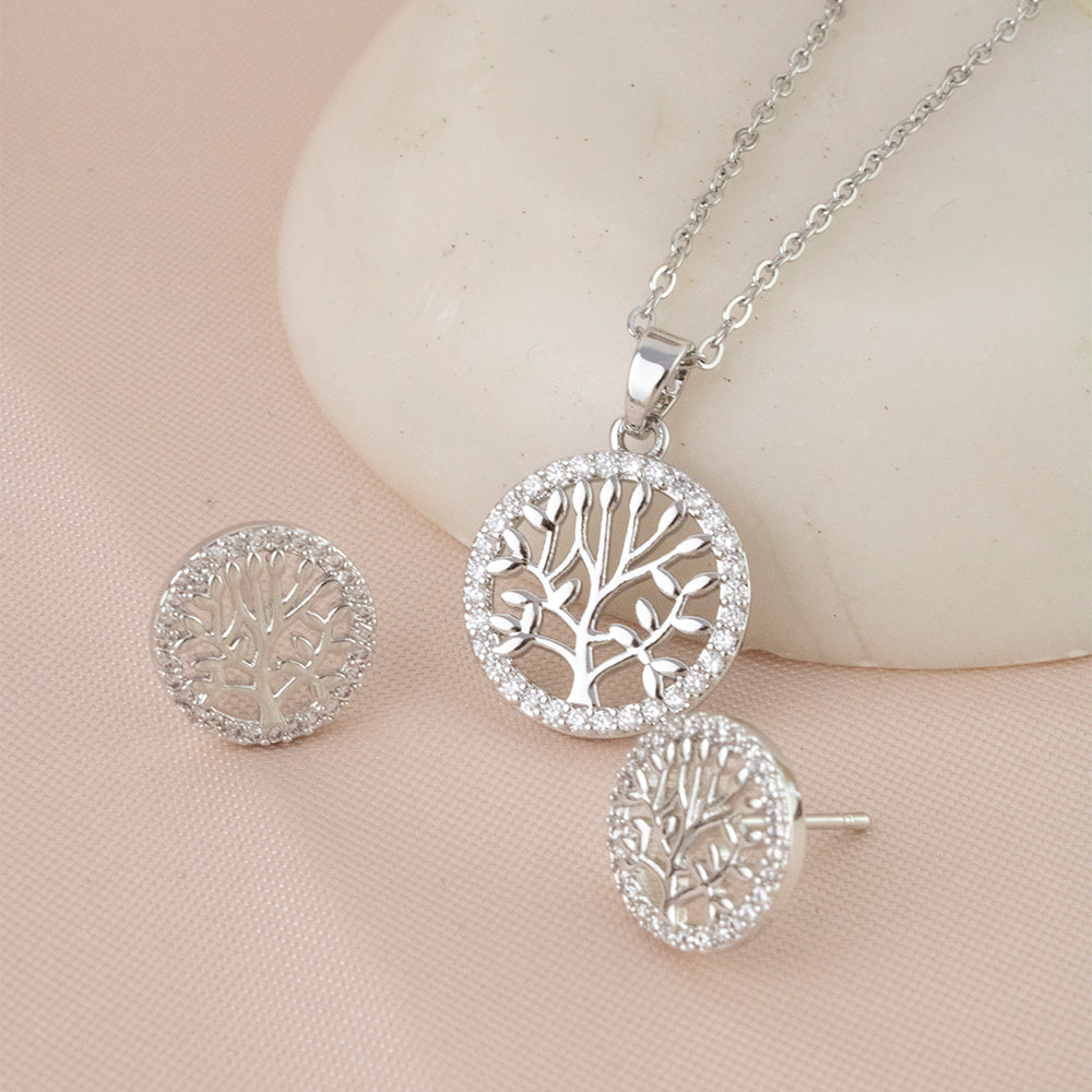Set Arbol de Prosperidad Plateado Acero