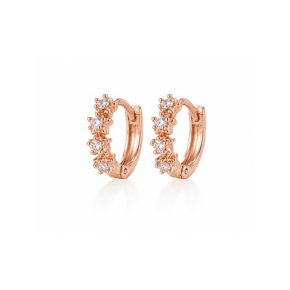 Argollas Star Circonia Rose Acero