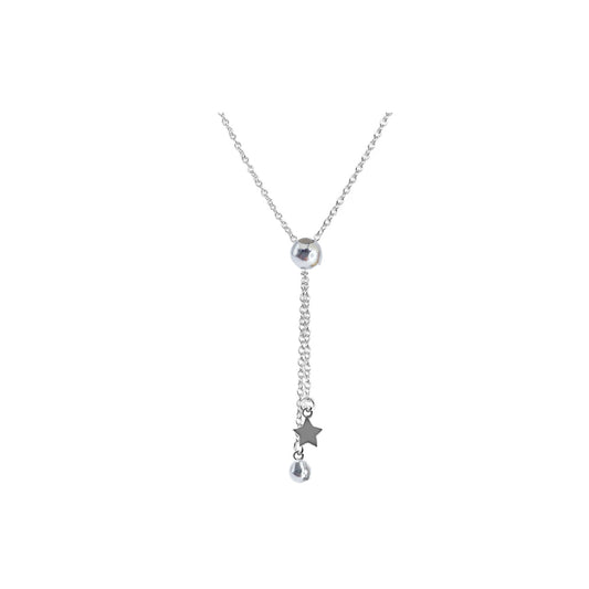 collar regulable con estrella plateado, collar en v regulable, collar en V 