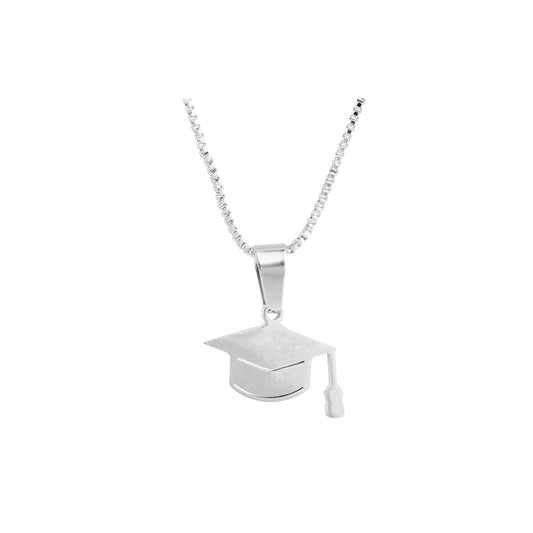 collar de birrete, collar de promocion, collar para graduados, collar de graduado plateado