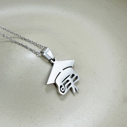 Collar Birrete Grande Plateado