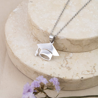 Collar Birrete Grande Plateado Acero