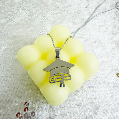 Collar Birrete Grande Plateado