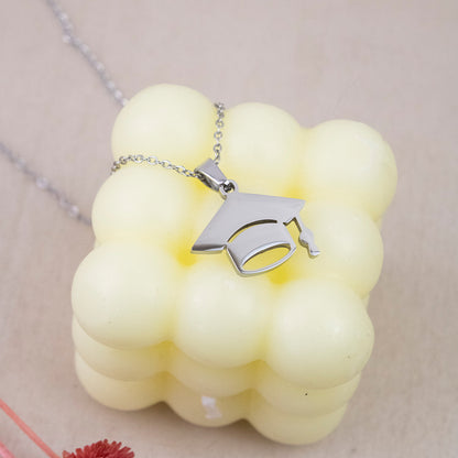 Collar Birrete Grande Plateado Acero