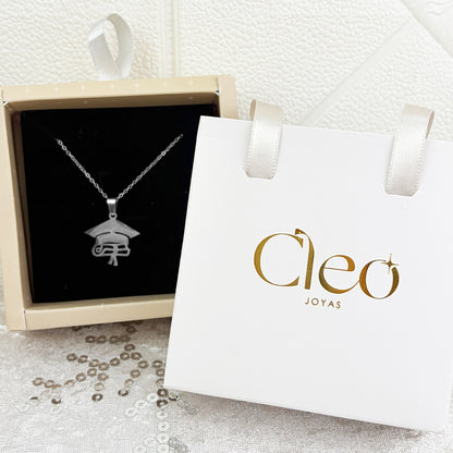 Collar Birrete Grande Plateado