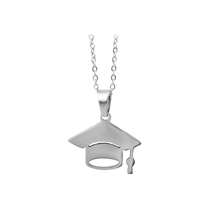 Collar Birrete Grande Plateado Acero