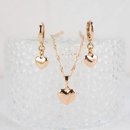 Set Corazón Bombeado Rose Acero