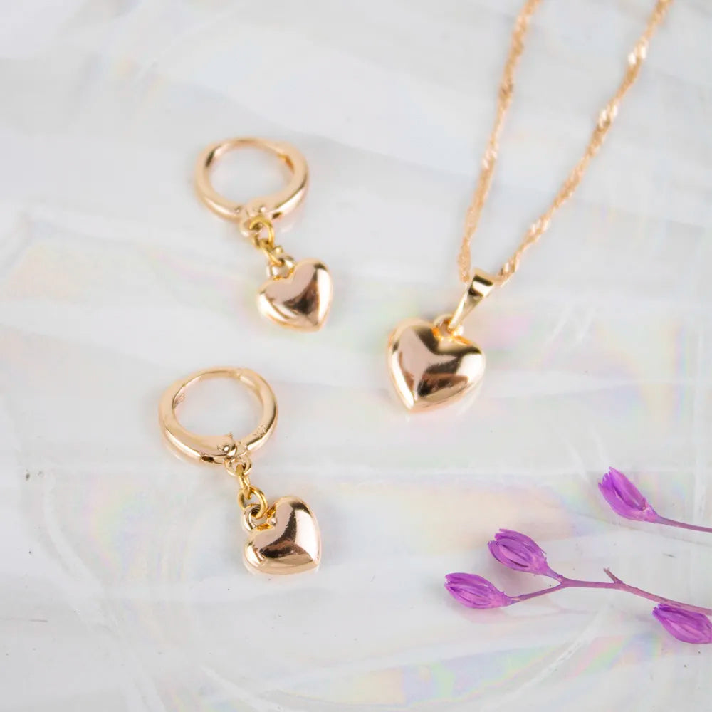 Set Corazón Bombeado Rose Acero