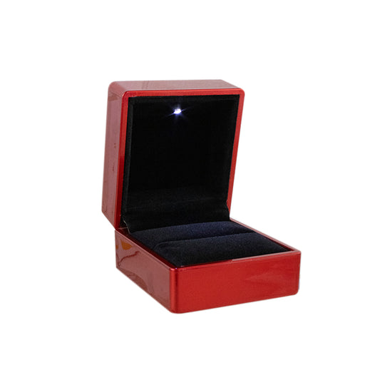 Estuche Caja Cuadrada Roja con Luz Led