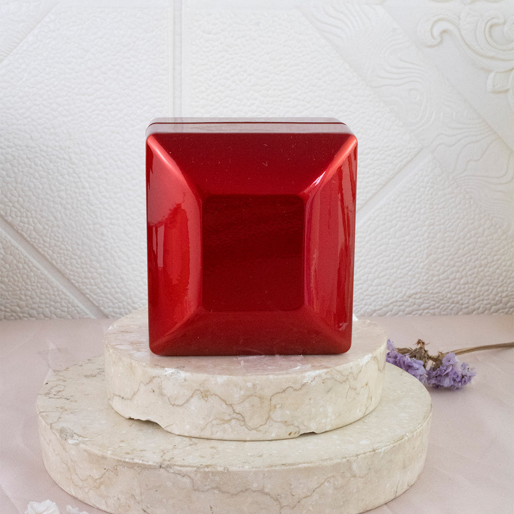 Estuche Caja Cuadrada Roja con Luz Led