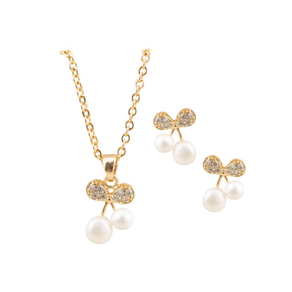 Set Cereza Perla Dorado Acero