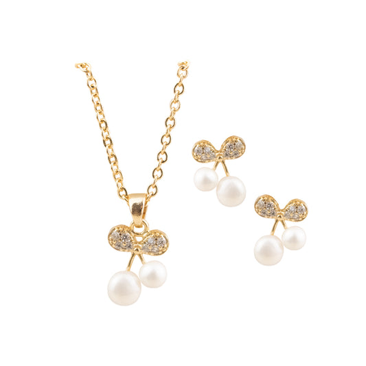 Set Cereza Perla Dorado Acero