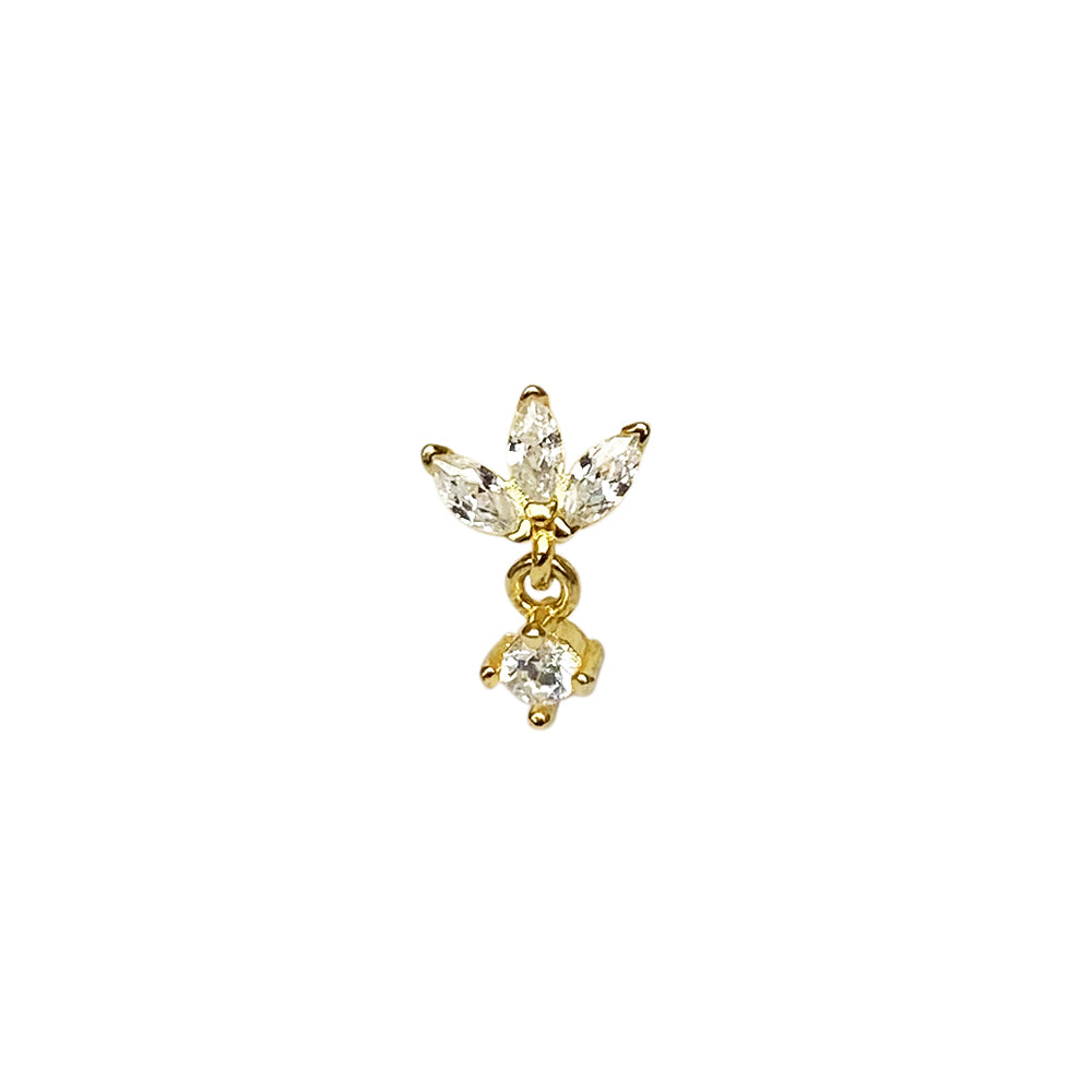 Piercing Circonia Dorado Plata