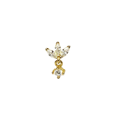 Piercing Circonia Dorado Plata