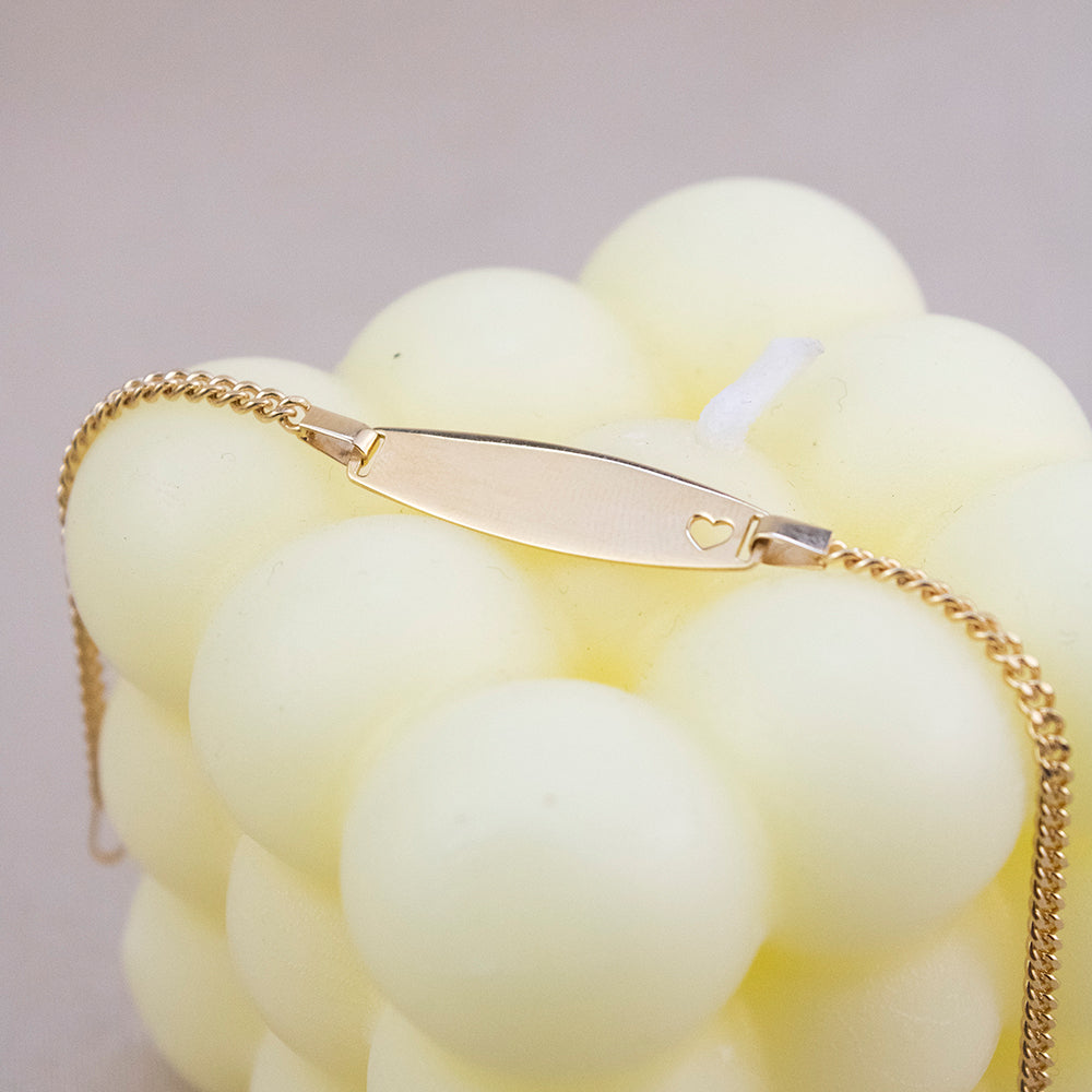 Pulsera para niños Corazón Plata Bañada en Oro