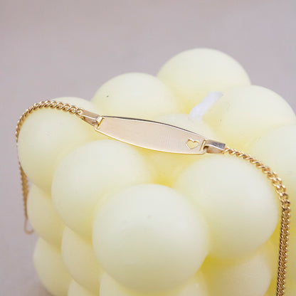 Pulsera para niños Corazón Plata Bañada en Oro