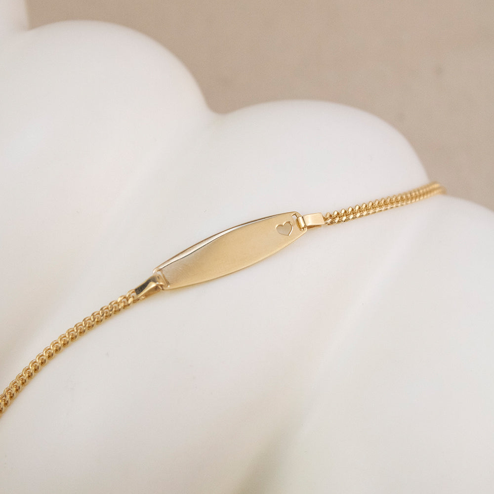 Pulsera para niños Corazón Plata Bañada en Oro