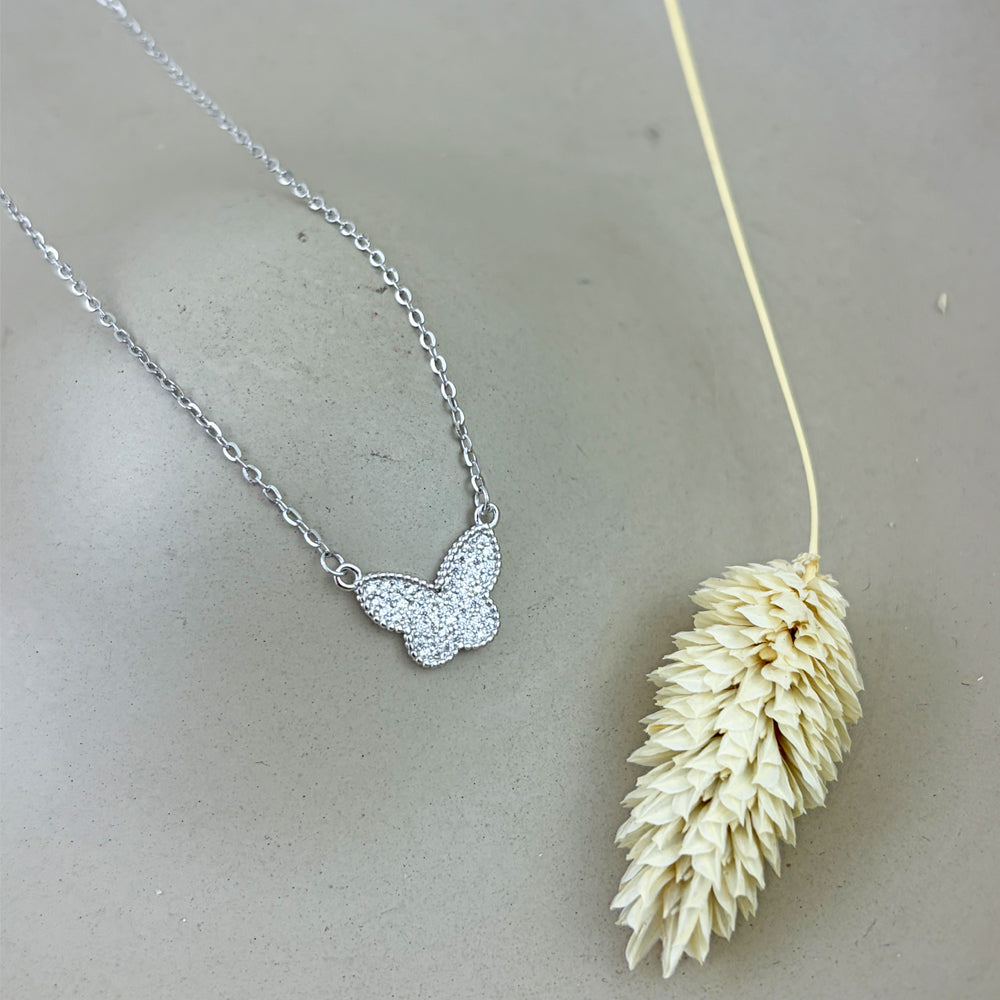 Collar Mariposa Circones Plateado Plata