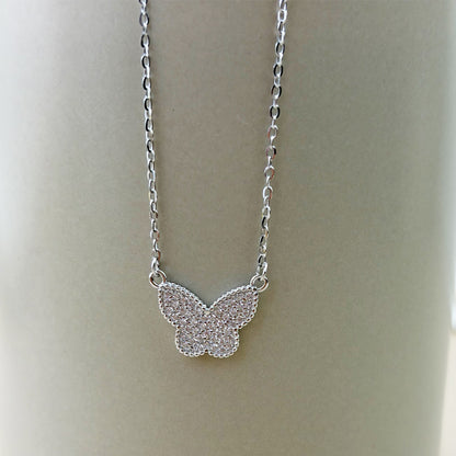 Collar Mariposa Circones Plateado Plata