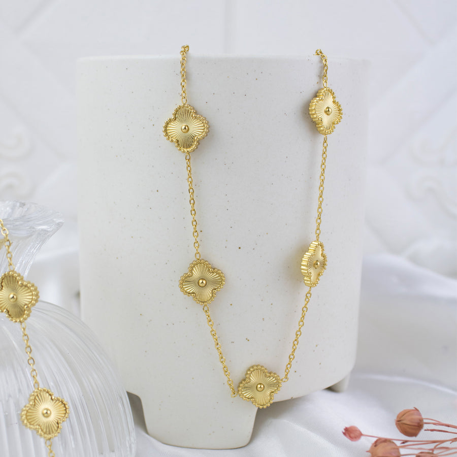 Collar 5 Treboles Dorado