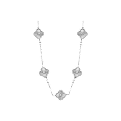 Collar 5 Treboles Plateado