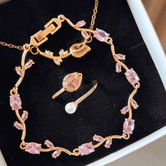 Set  Tulipán Cristal Dorado