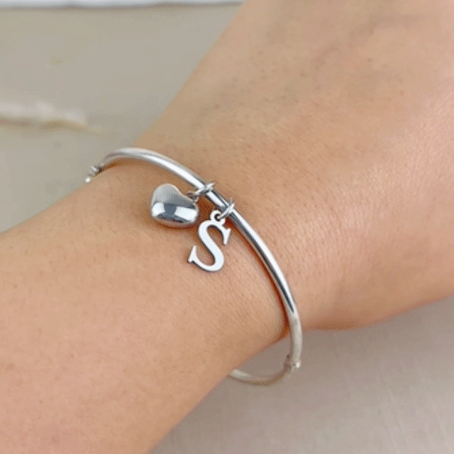 Puñera Inicial Corazón Plata