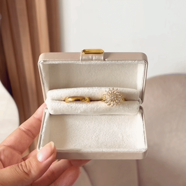 Set Promesa Girasol Dorado Acero