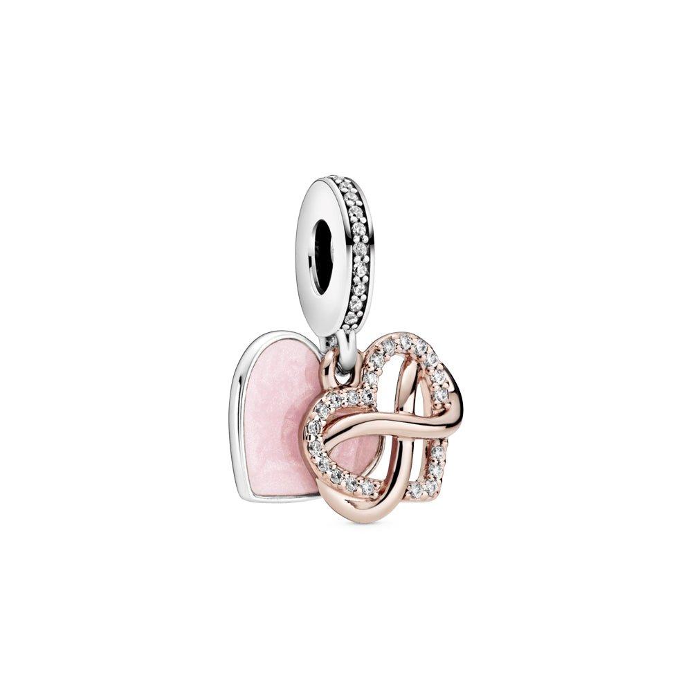 Dije Charm Corazón Doble Plata