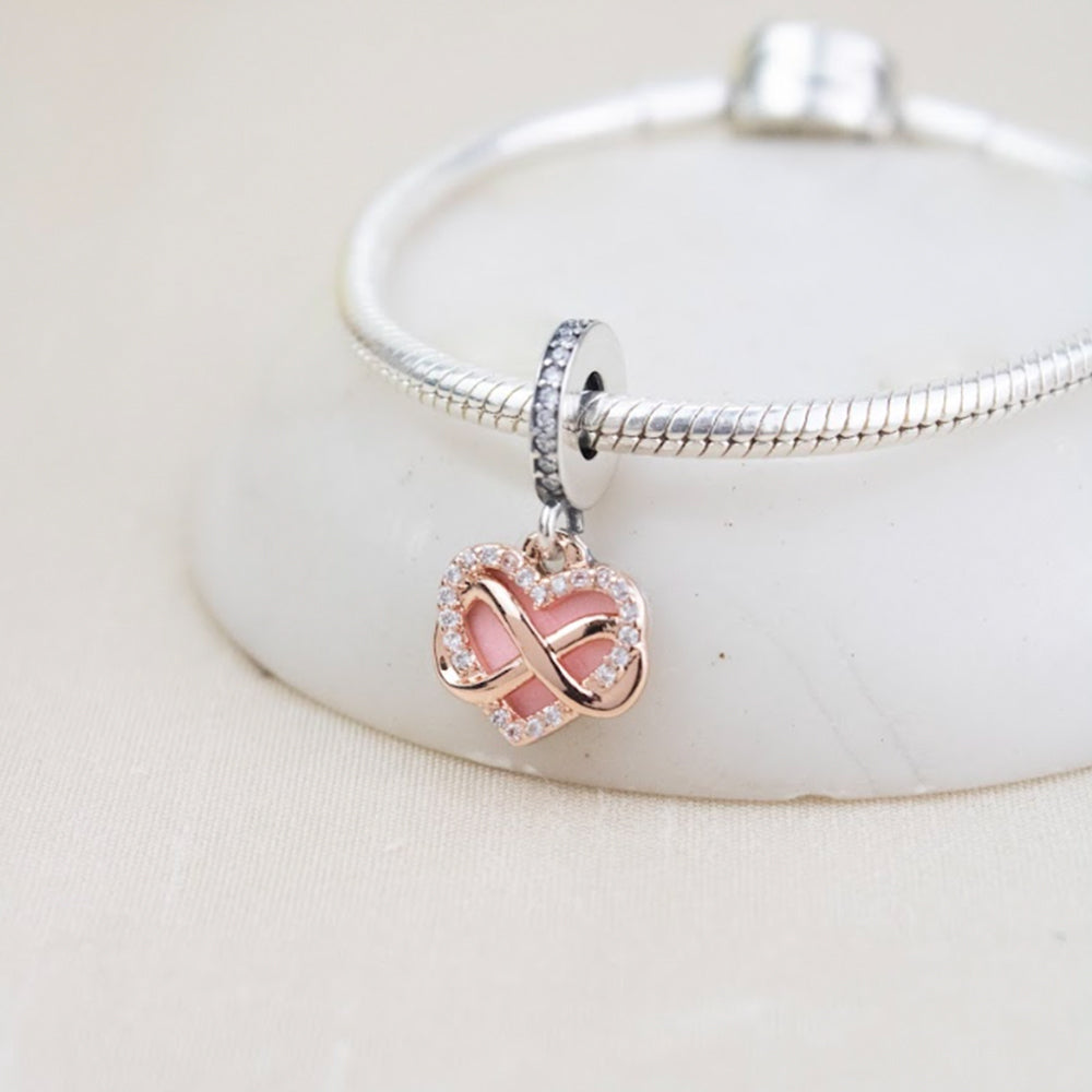Dije Charm Corazón Doble Plata