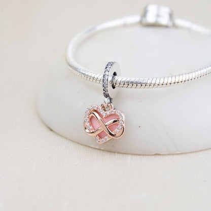 Dije Charm Corazón Doble Plata