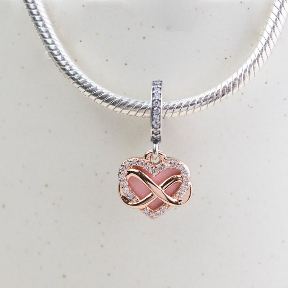 Dije Charm Corazón Doble Plata
