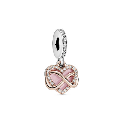 Dije Charm Corazón Doble Plata