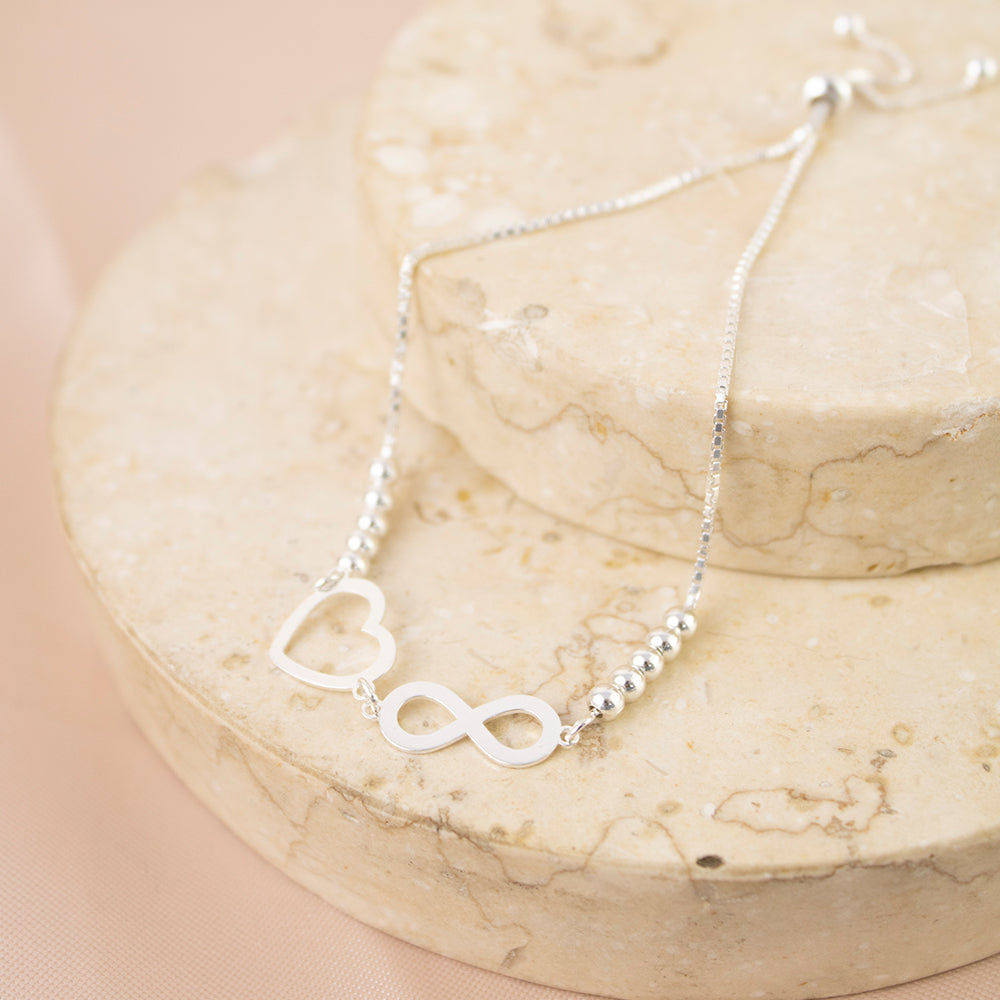 Pulsera Corazón Infinito Plata